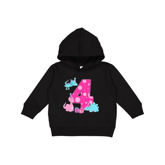 Inktastic Dinosaur Party-fourth Birthday Toddler Hoodie