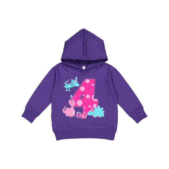 Inktastic Dinosaur Party-fourth Birthday Toddler Hoodie