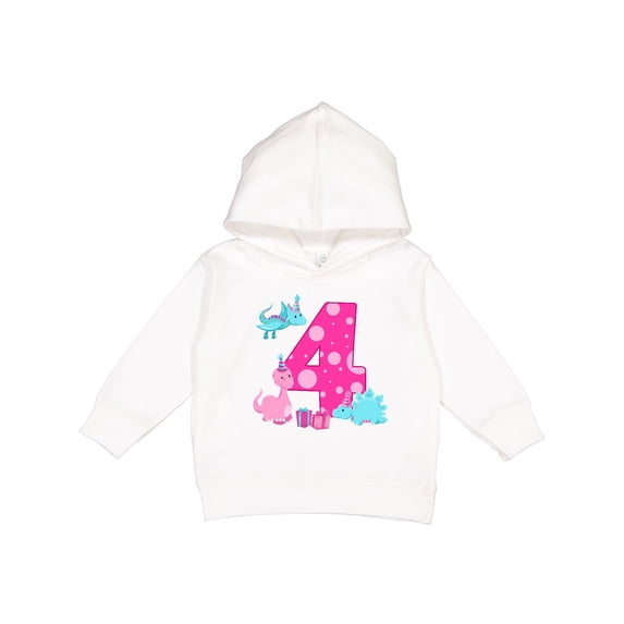 Inktastic Dinosaur Party-fourth Birthday Toddler Hoodie