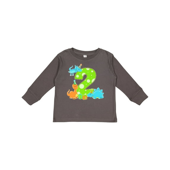 Inktastic Dinosaur Party-second Birthday Boys or Girls Long Sleeve Toddler T-Shirt