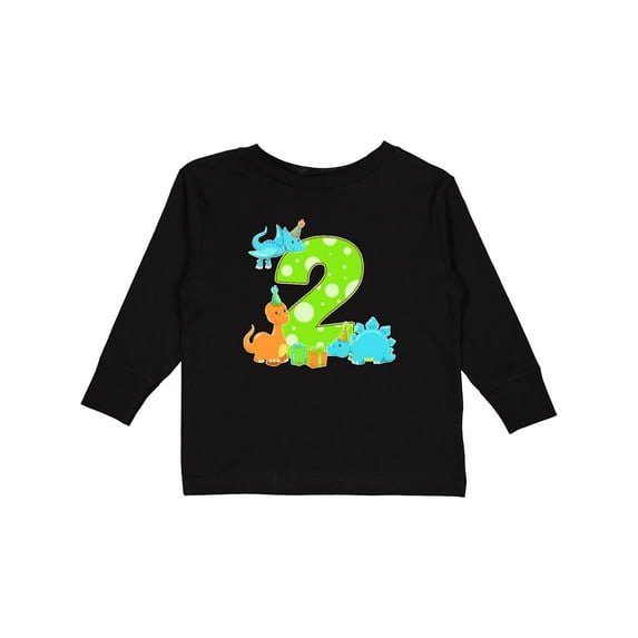 Inktastic Dinosaur Party-second Birthday Boys or Girls Long Sleeve Toddler T-Shirt