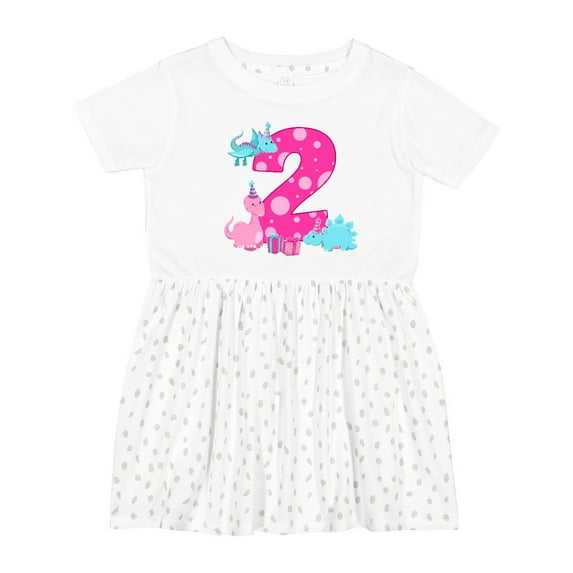 Inktastic Dinosaur Party-second Birthday Girls Toddler Dress