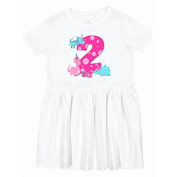 Inktastic Dinosaur Party-second Birthday Girls Toddler Dress