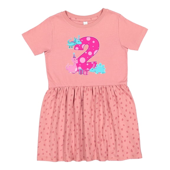 Inktastic Dinosaur Party-second Birthday Girls Toddler Dress