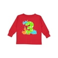 thumbnail image 1 of Inktastic Dinosaur Party-third Birthday Boys or Girls Long Sleeve Toddler T-Shirt, 1 of 5