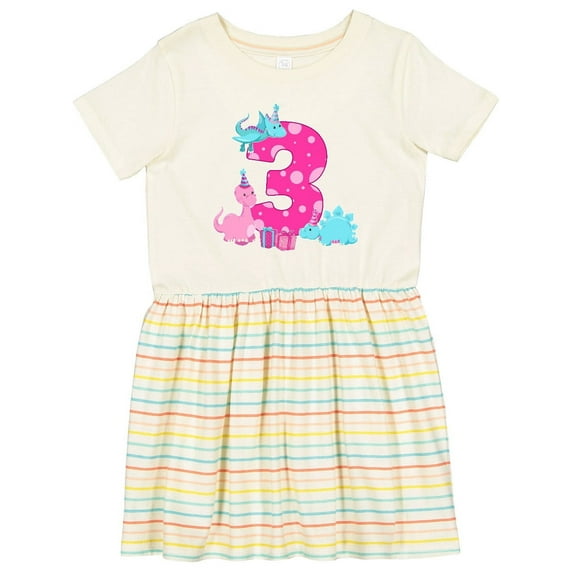 Inktastic Dinosaur Party-third Birthday Girls Toddler Dress