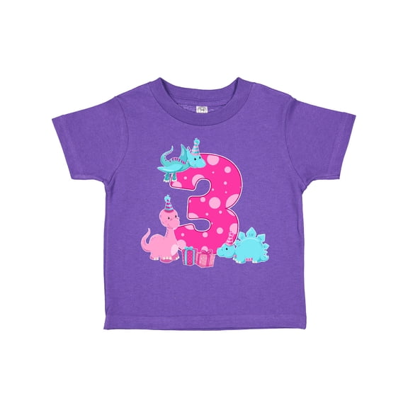 Inktastic Dinosaur Party-third Birthday Girls Toddler T-Shirt