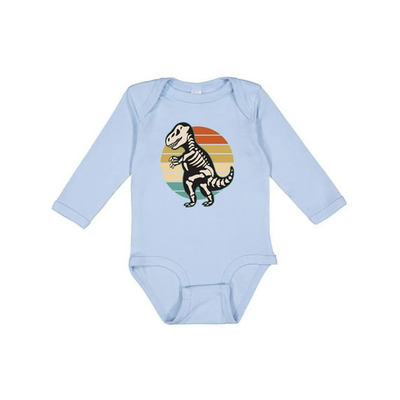 Inktastic Dinosaur Skeleton Halloween Boys or Girls Long Sleeve Baby Bodysuit
