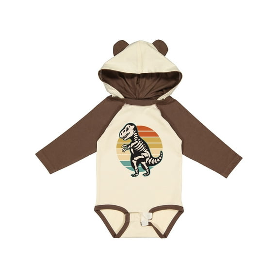 Inktastic Dinosaur Skeleton Halloween Boys or Girls Long Sleeve Baby Bodysuit