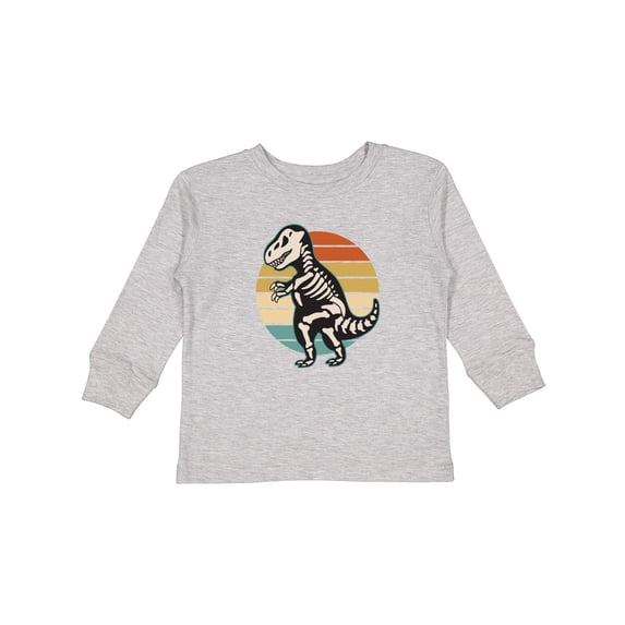 Inktastic Dinosaur Skeleton Halloween Boys or Girls Long Sleeve Toddler T-Shirt