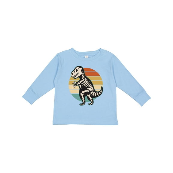 Inktastic Dinosaur Skeleton Halloween Boys or Girls Long Sleeve Toddler T-Shirt