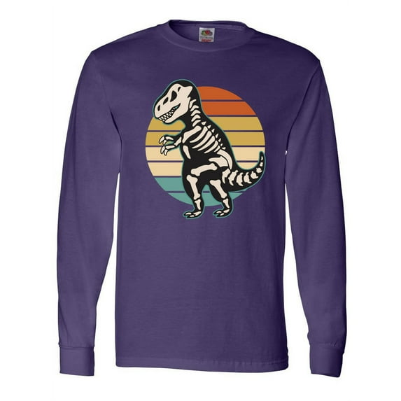 Inktastic Dinosaur Skeleton Halloween Long Sleeve T-Shirt