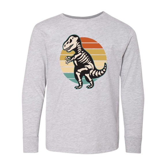 Inktastic Dinosaur Skeleton Halloween Long Sleeve Youth T-Shirt