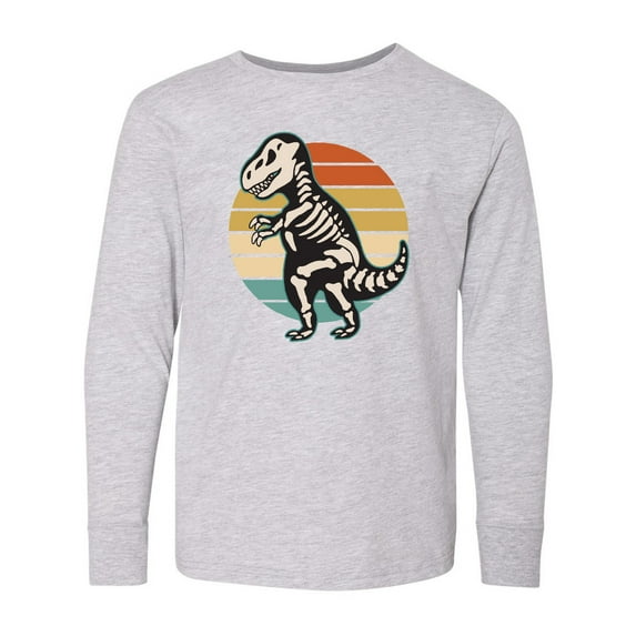 Inktastic Dinosaur Skeleton Halloween Long Sleeve Youth T-Shirt