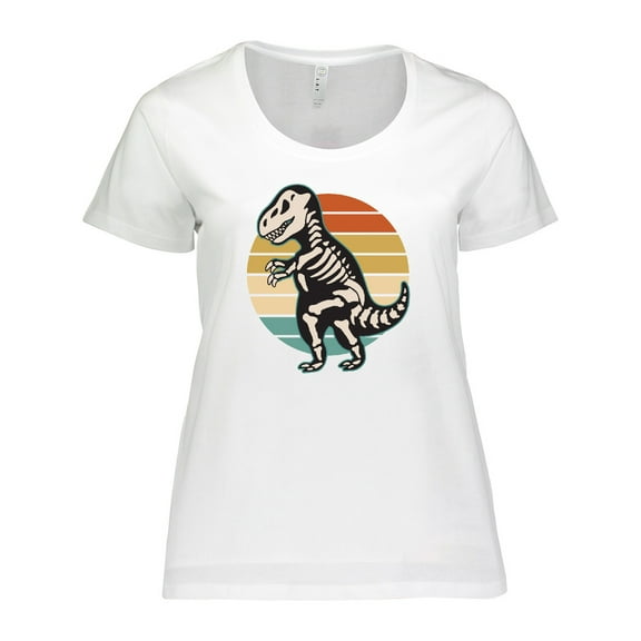 Inktastic Dinosaur Skeleton Halloween Women's Plus Size T-Shirt