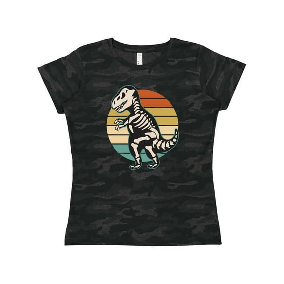 Inktastic Dinosaur Skeleton Halloween Women's T-Shirt