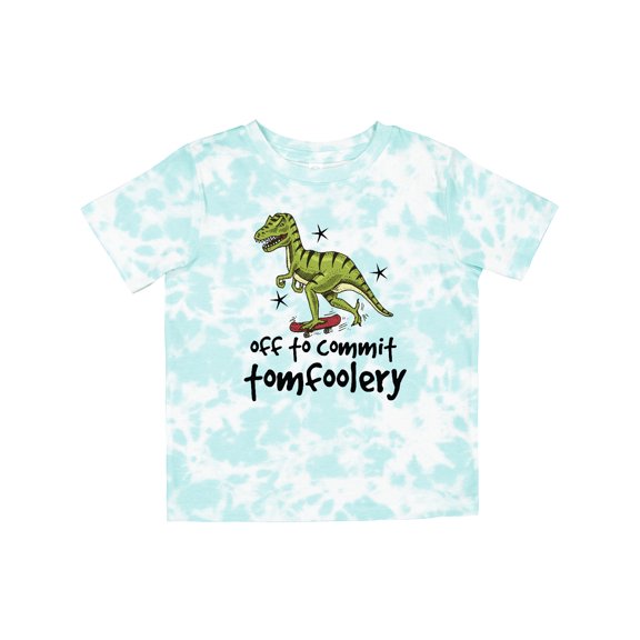 Inktastic Dinosaur off to Commit Tomfoolery Boys Toddler T-Shirt