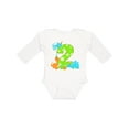 thumbnail image 1 of Inktastic Dinosaur party-Second Birthday Boys or Girls Long Sleeve Baby Bodysuit, 1 of 5