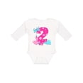 thumbnail image 1 of Inktastic Dinosaur party-Second Birthday Girls Long Sleeve Baby Bodysuit, 1 of 5