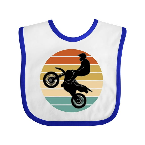 Inktastic Dirt Biking Motocross Retro Boys or Girls Baby Bib