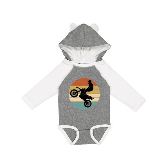 Inktastic Dirt Biking Motocross Retro Boys or Girls Long Sleeve Baby Bodysuit