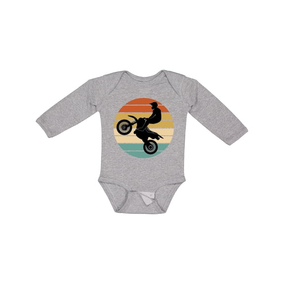 Inktastic Dirt Biking Motocross Retro Boys or Girls Long Sleeve Baby Bodysuit