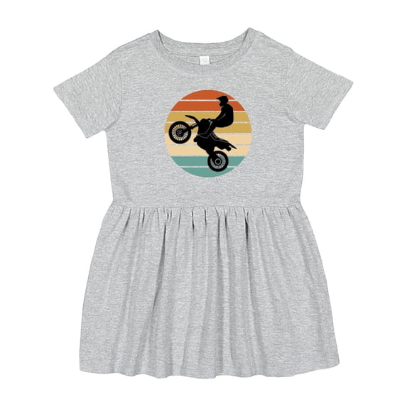 Inktastic Dirt Biking Motocross Retro Girls Toddler Dress