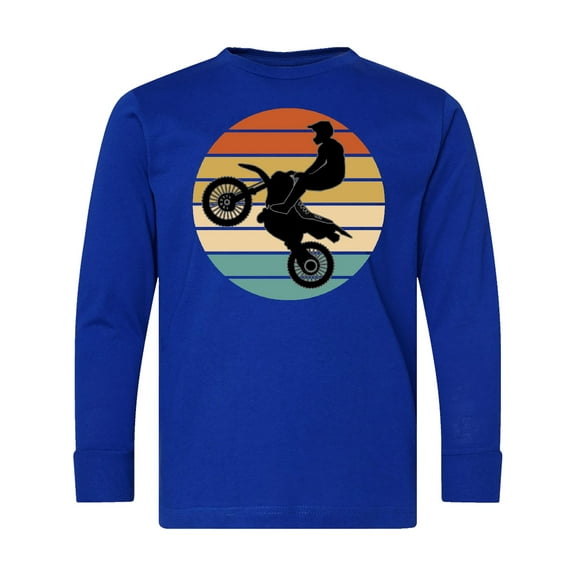 Inktastic Dirt Biking Motocross Retro Long Sleeve Youth T-Shirt
