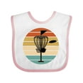 thumbnail image 1 of Inktastic Disc Golf Retro Sunset Boys or Girls Baby Bib, 1 of 4