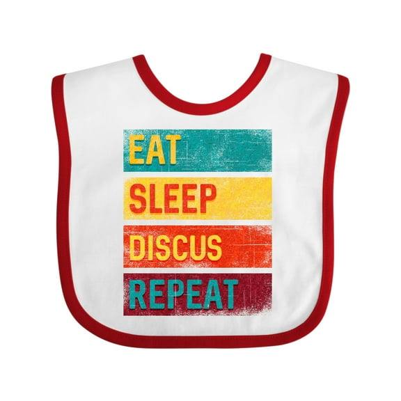 Inktastic Discus Thrower Eat Sleep Discus Repeat Boys or Girls Baby Bib