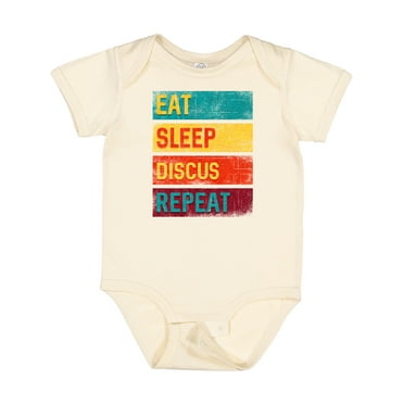 Inktastic Discus Thrower Eat Sleep Discus Repeat Boys or Girls Baby Bodysuit