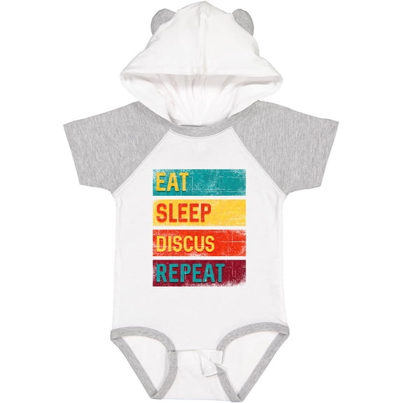 Inktastic Discus Thrower Eat Sleep Discus Repeat Boys or Girls Baby Bodysuit