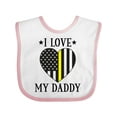 thumbnail image 1 of Inktastic Dispatcher Daddy Gold Line Emergency Boys or Girls Baby Bib, 1 of 4