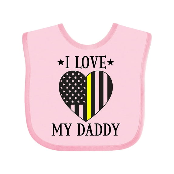 Inktastic Dispatcher Daddy Gold Line Emergency Boys or Girls Baby Bib