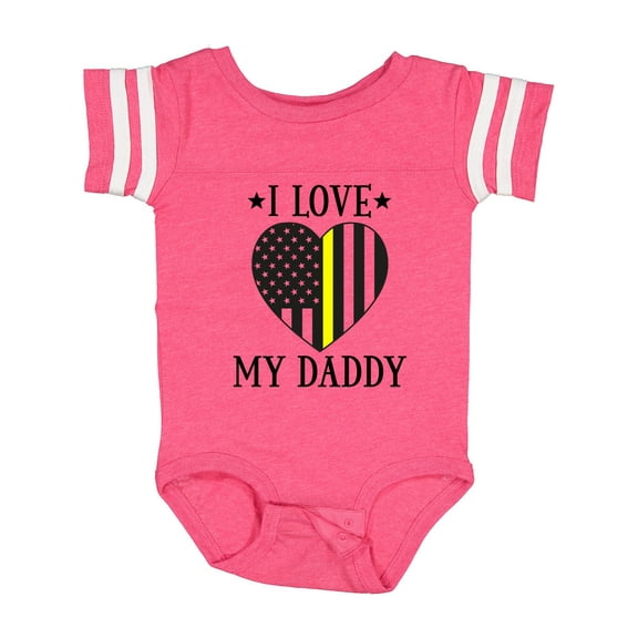Inktastic Dispatcher Daddy Gold Line Emergency Boys or Girls Baby Bodysuit