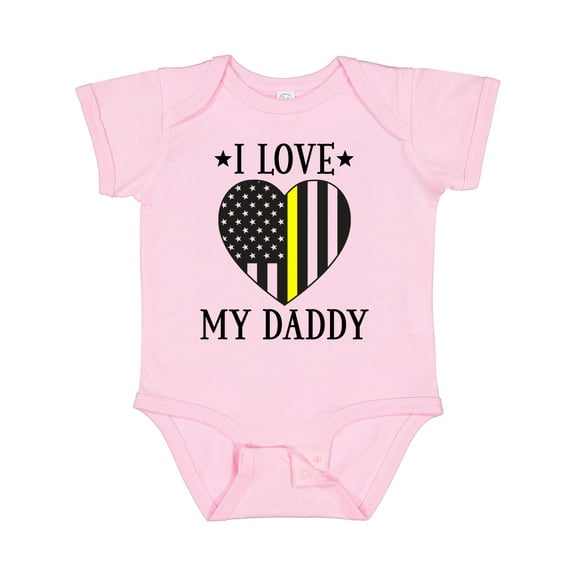 Inktastic Dispatcher Daddy Gold Line Emergency Boys or Girls Baby Bodysuit