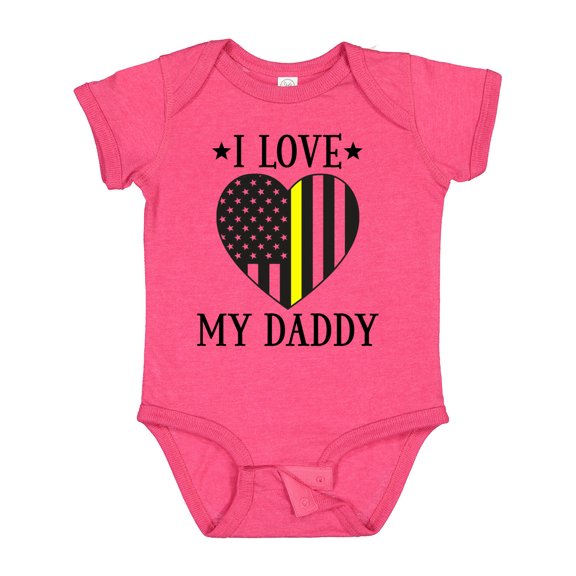 Inktastic Dispatcher Daddy Gold Line Emergency Boys or Girls Baby Bodysuit
