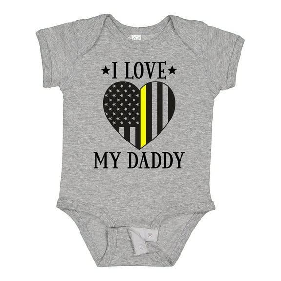 Inktastic Dispatcher Daddy Gold Line Emergency Boys or Girls Baby Bodysuit