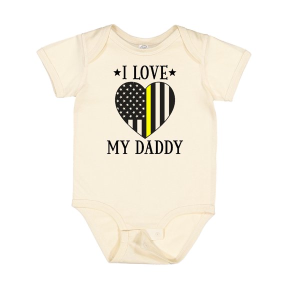 Inktastic Dispatcher Daddy Gold Line Emergency Boys or Girls Baby Bodysuit