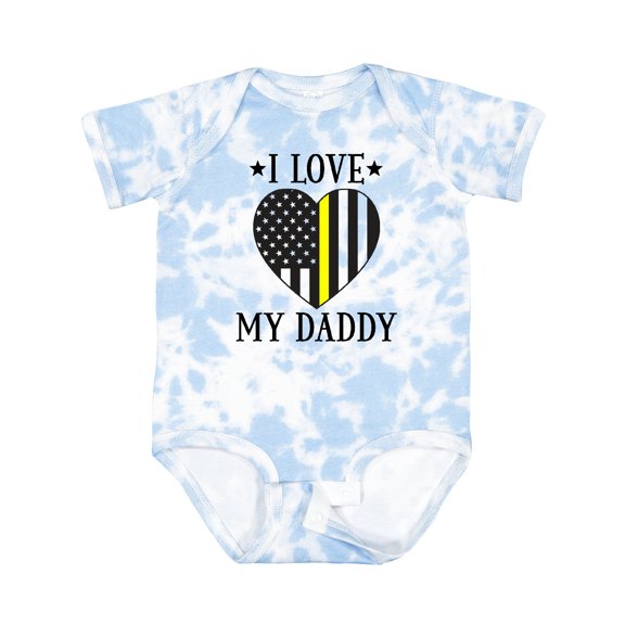 Inktastic Dispatcher Daddy Gold Line Emergency Boys or Girls Baby Bodysuit