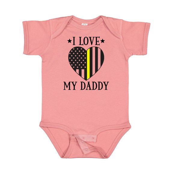 Inktastic Dispatcher Daddy Gold Line Emergency Boys or Girls Baby Bodysuit