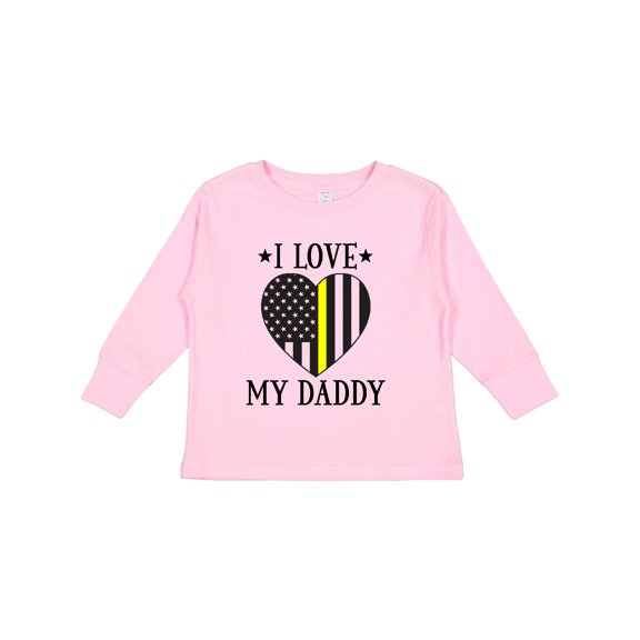 Inktastic Dispatcher Daddy Gold Line Emergency Boys or Girls Long Sleeve Toddler T-Shirt