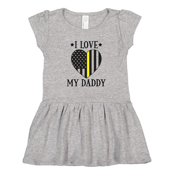 Inktastic Dispatcher Daddy Gold Line Emergency Girls Toddler Dress