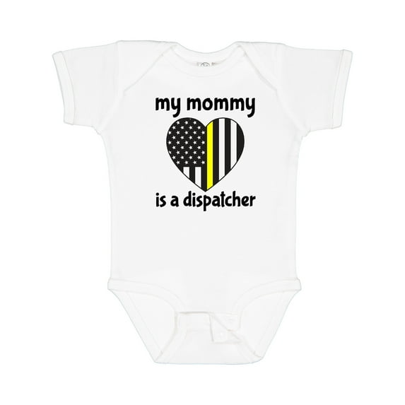 Inktastic Dispatcher Mom Emergency Gold Line Flag Boys or Girls Baby Bodysuit