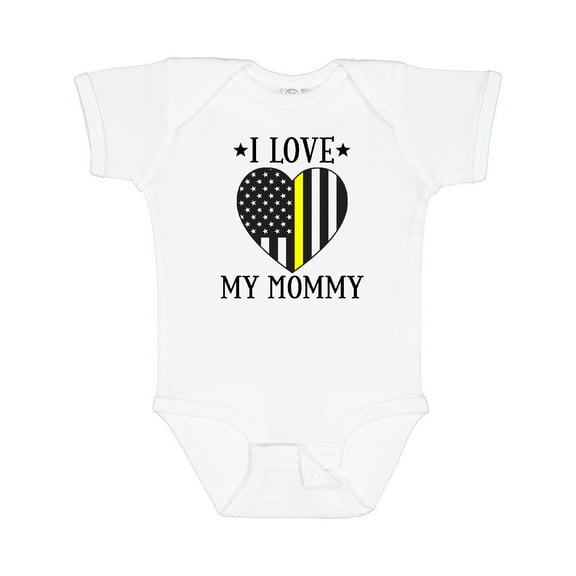 Inktastic Dispatcher Mommy Gold Line Emergency Boys or Girls Baby Bodysuit