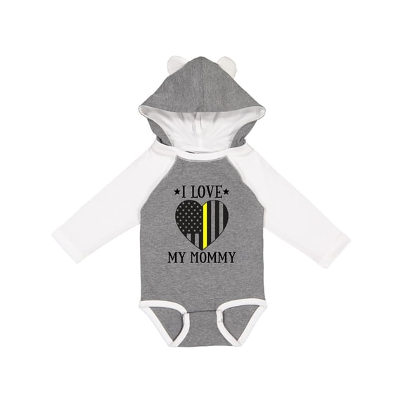 Inktastic Dispatcher Mommy Gold Line Emergency Boys or Girls Long Sleeve Baby Bodysuit