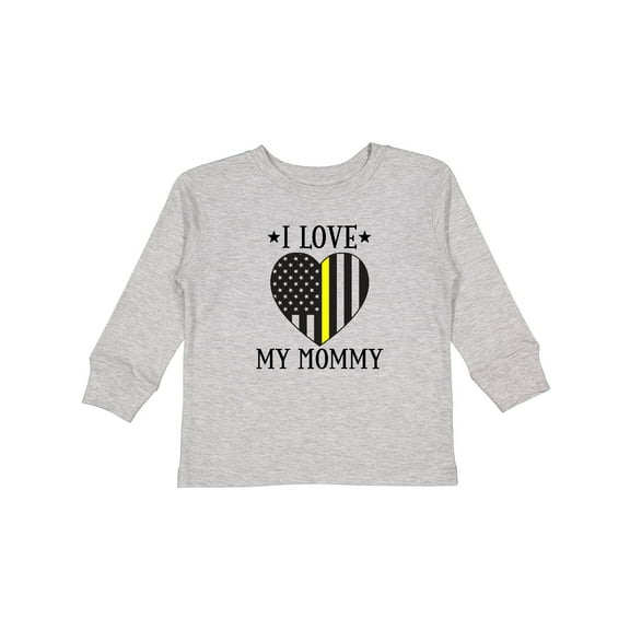 Inktastic Dispatcher Mommy Gold Line Emergency Boys or Girls Long Sleeve Toddler T-Shirt