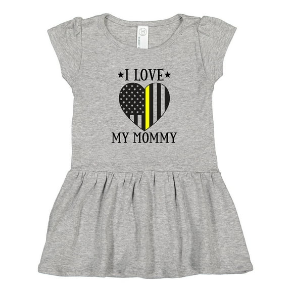 Inktastic Dispatcher Mommy Gold Line Emergency Girls Toddler Dress