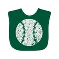 thumbnail image 1 of Inktastic Distressed Baseball in White Boys or Girls Baby Bib, 1 of 4