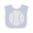 thumbnail image 1 of Inktastic Distressed Baseball in White Boys or Girls Baby Bib, 1 of 4